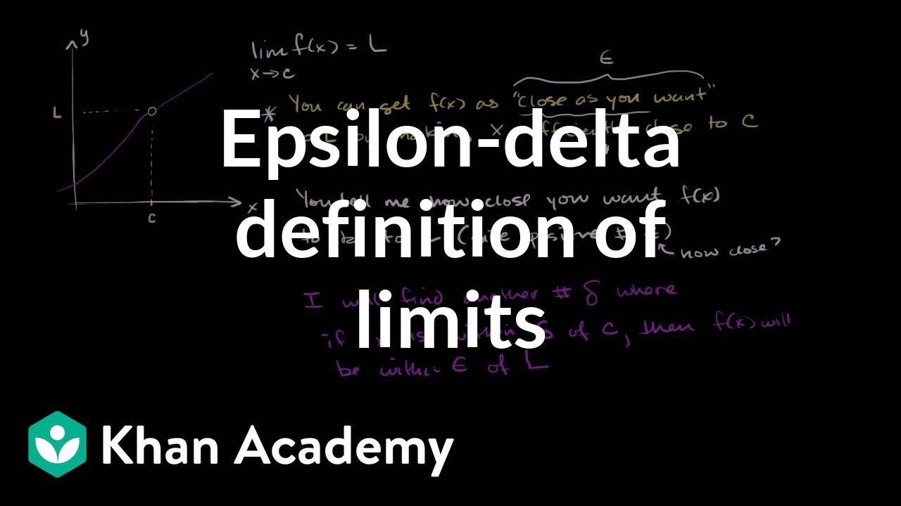 Formal Definition Of Limits Part 3 The Definition Video Khan - 