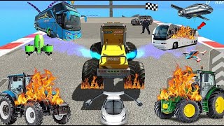 Extreme monster truck stunt car 😎😎 impossible car driver😱😱 |maga Ramp car | #Gaming with shakeel
