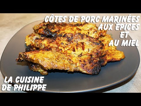 Côtes De Porc Marinées Aux épices Et Au Miel