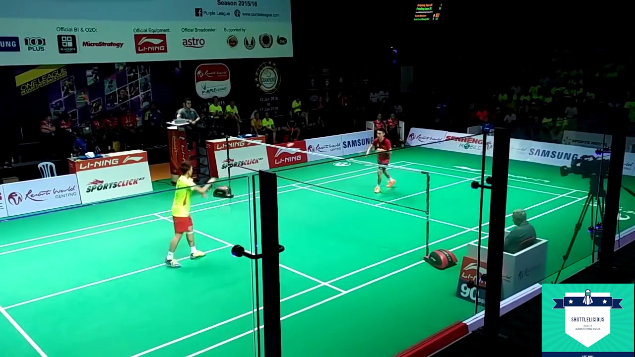 Lee Chong Wei vs Kento Momota Nice Camera Badminton Purple League 2016