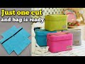New trick  lunch box bag making at home bag cutting and stitching box pouch diy makeup pouch