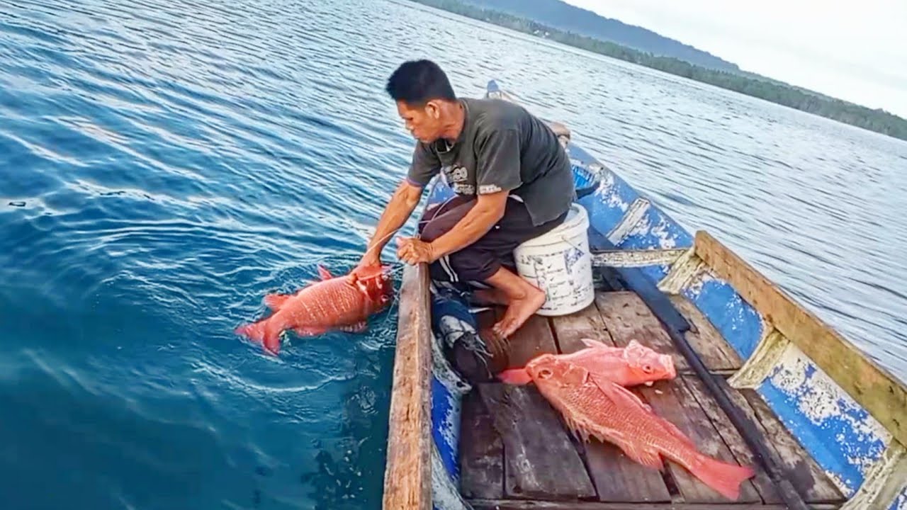 merawai di kedalaman 120 meter strike beruntun ikan kakap merah