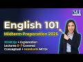 English 101 Midterm Preparation 2026 | Lectures 6–7 | 30 MCQs with Explanation (VU) | Part 2