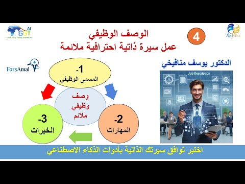 عمل سيرة ذاتية احترافية ملائمة للوصف الوظيفي الدكتور يوسف منافيخي