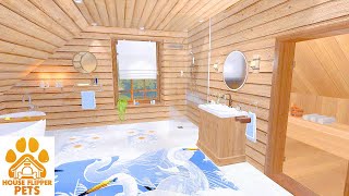 Decorating a Lake Cabin Bathroom and Sauna Pt 2 - House Flipper Pets DLC Playthrough Pt 107