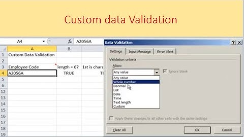 How to use Custom Data Validation in Excel?