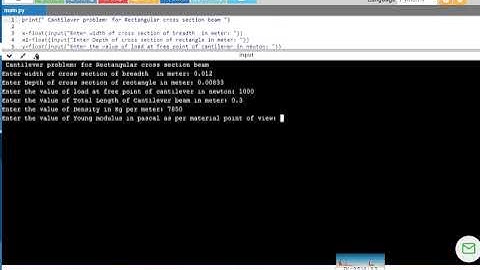 Cantilever beam problem solution by python tool