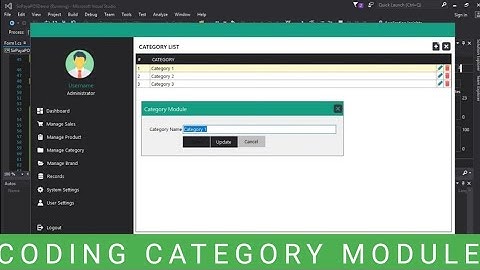 POS And Inventory System Tutorial Part 11 | Coding Category Module | Sir Paya