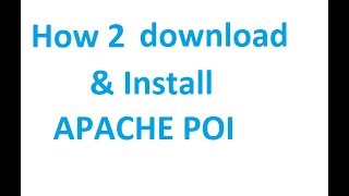 How to download and install apache poi in Eclipse Photon