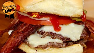 Double Bacon Cheese SMASHBurger - Thin Ballistic Smasher - Blackstone Griddle Recipe  - EverydayBBQ