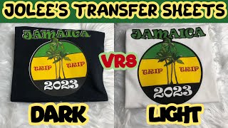 DARK VERSUS LIGHT JOLEES TRANSFER SHEET || jolees dark and light transfer sheets for beginners