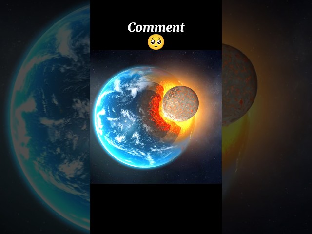 Earth hitting by the moon 🥺 #earth #moon #shorts class=