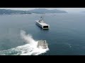 【LCAC すごいぞ！ある現象が現れた！】海上自衛隊 呉基地 【輸送艦「おおすみ」後部ハッチ半開き…出港！LCAC(エルキャック)登場！】2022年8月22日【ウェルドック】LST-4001護衛艦かが
