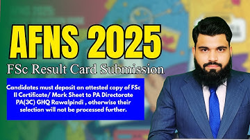 AFNS Merit List 2025 | FSC (Intermediate) Result Card Submission 