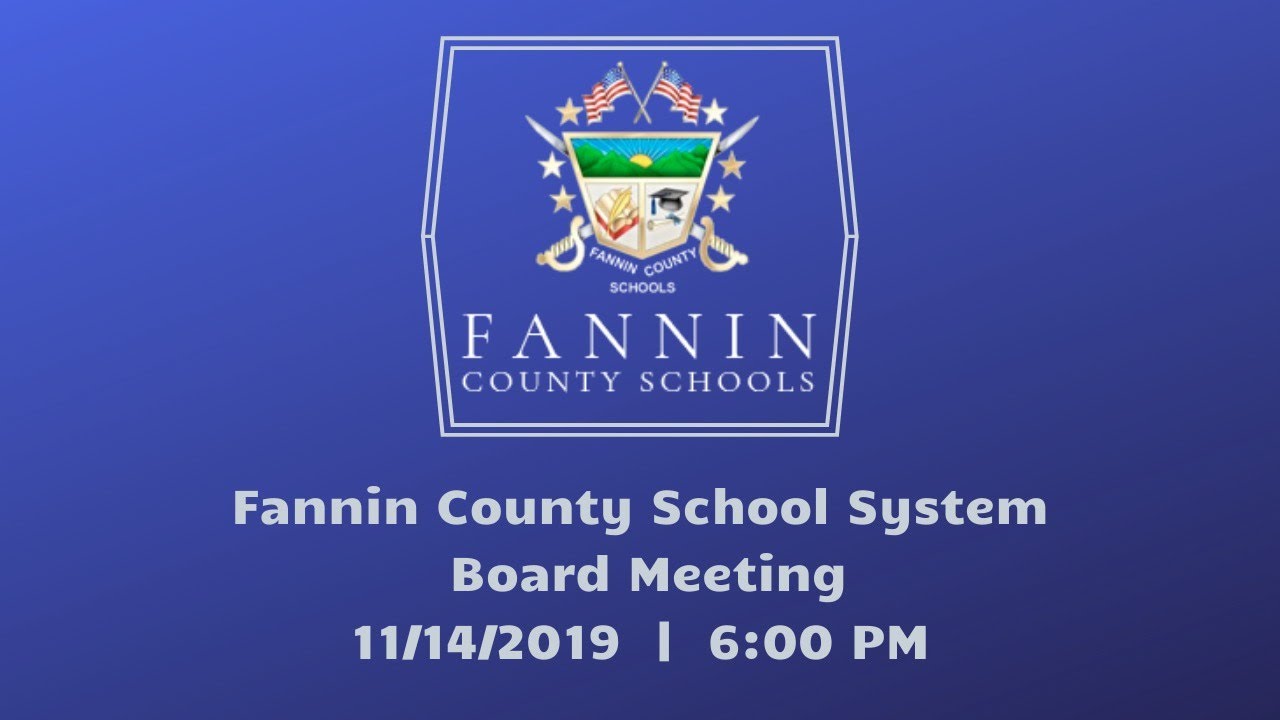 Fannin County Board of Education Meeting YouTube