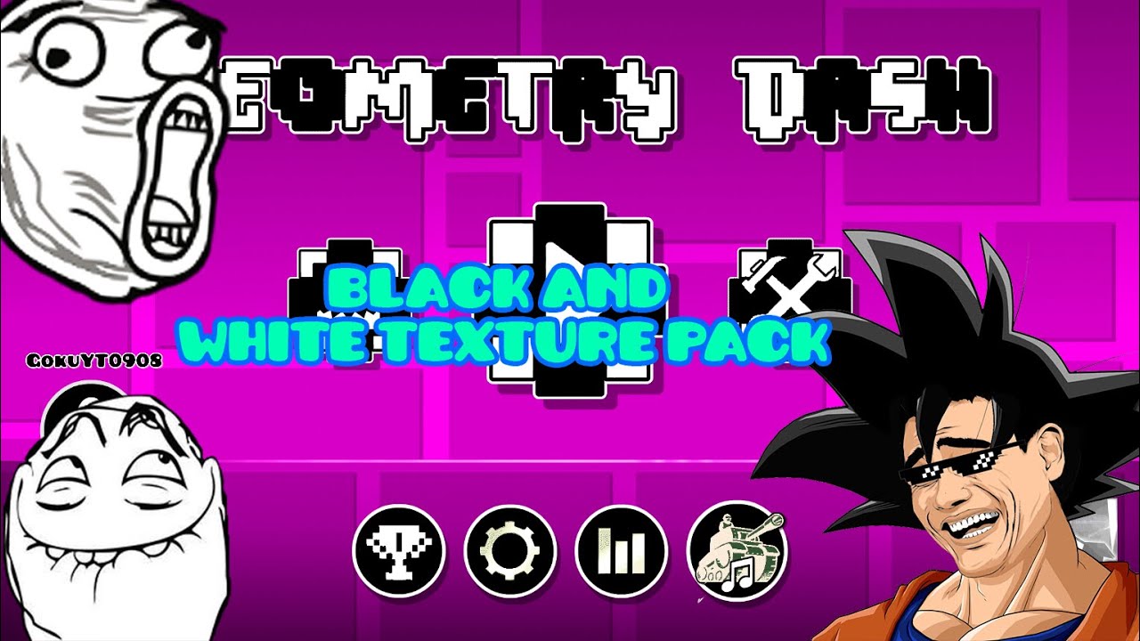 Geometry Dash Black And White Texture Pack PC 2.0 YouTube