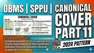 Functional Dependency 5 | Example of Canonical Cover | DBMS | Unit 3 I SPPU S.E Comp | 2024 Pattern