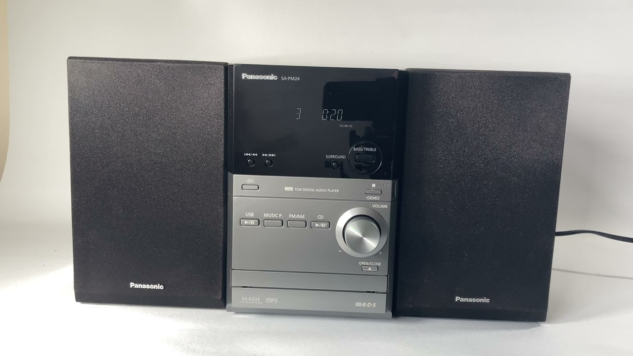Panasonic SAPM24 Black with Remote CD/MP3 player Radio RDS USB Micro