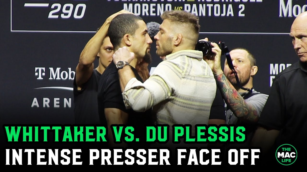 Dricus Du Plessis TKOs Robert Whittaker, has intense faceoff with ...