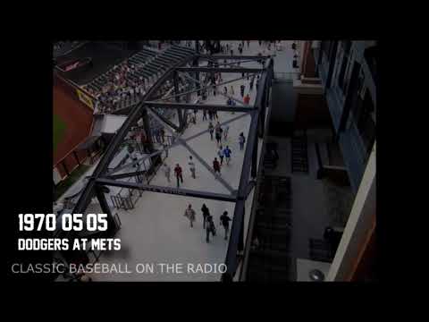 National Anthem Jane Jarvis NY Mets vs  LA Dodgers 1970 with crowd and a jet in background
