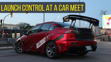 Trying My EVO X Launch Control at a Car Meet !!