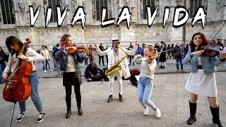 Video thumbnail of "VIVA LA VIDA (Epic Street Performance) SAX + Effe String Quartet"