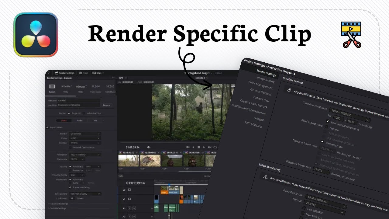 How to export part of a timeline in Davinci Resolve - YouTube