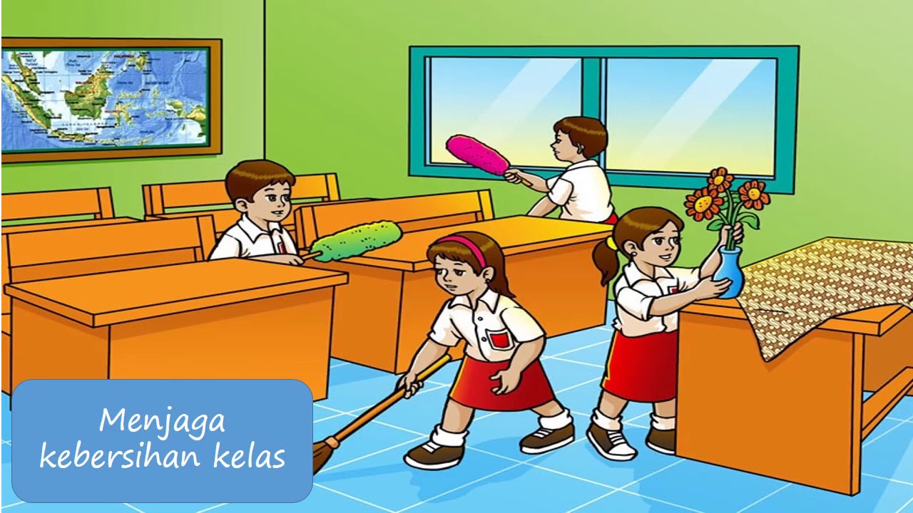 Membersihkan lingkungan sekolah bersama-sama sesuai dengan sila … pancasila