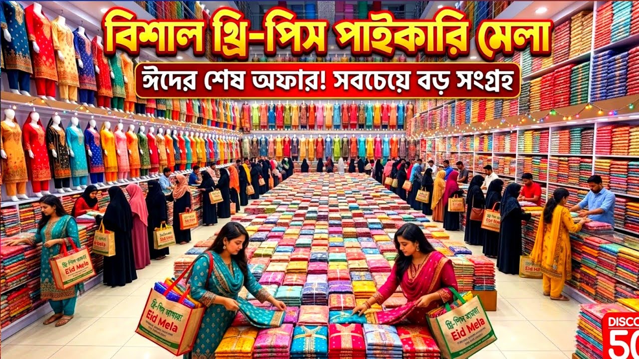 ঈদের নতুন থ্রিপিস কালেকশন🔥 থ্রি পিস পাইকারি মার্কেট🔥 three piece wholesale market in Bangladesh