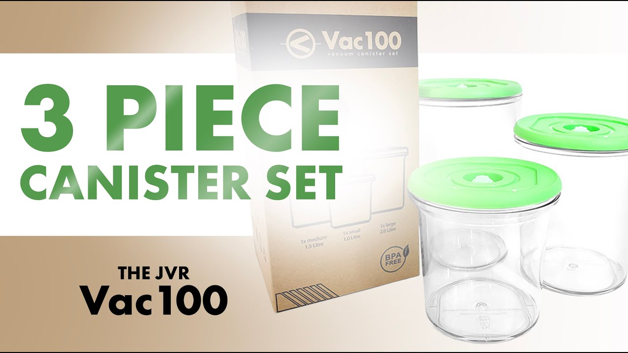 3 Piece Canister Set JVR Vac100 Flagship Chamber Vacuum Sealer