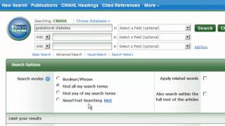 Limiting to Research Articles in CINAHL