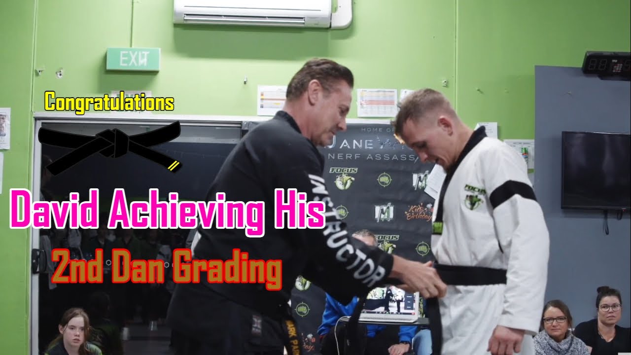 Focus Martial Arts instructor David achieving his second dan. Heart of