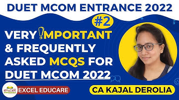 DUET PG 2022 | Very important & frequently asked MCQ | Mcom Entrance Test 2022 | Part 2 |