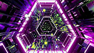 🎬 4K Visual Explosion – Hexagonal Neon Energy Portal | VJ Loop (No Sound)