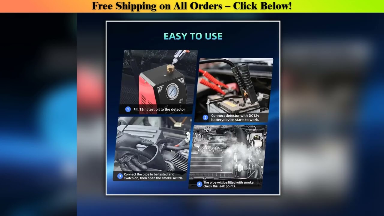 Leekooluu 12V Automotive Smoke Machine Leak Detector DC EVAP Vacuum Diagnostic Tester for Pipe