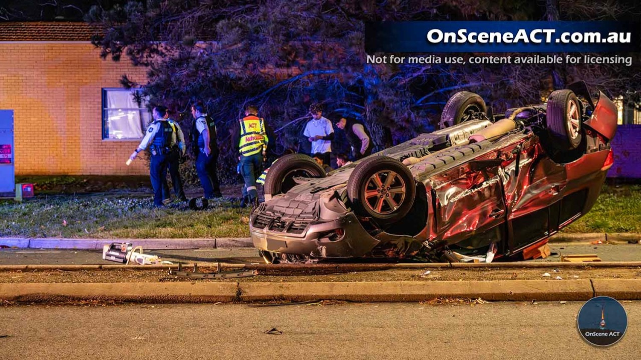 One person transported to hospital following rollover in Lyneham - YouTube