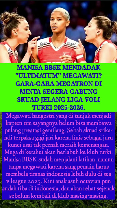 Manisa BBSK mendadak ultimatum. #vollyballputri #indonesia #proliga #olahraga #shorts #news