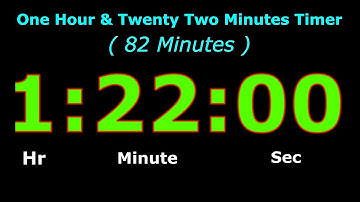 82 Minutes Timer, Digital Clock, 82 Minutes Alarm, 82 Min Stopwatch, One Hour Twenty Two Min Alarm
