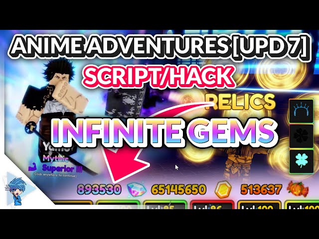 Anime Adventures Scripts – AutoFarm, Infinite gems & Redeem All