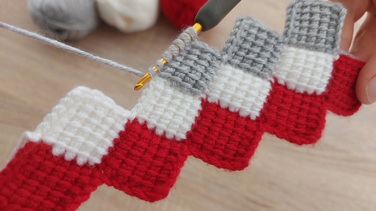 Super Easy Tunisian Knitting Model ✔✔ Çok Kolay Çok Gösterişli Tunus İşi Örgü Modeli Yapımı