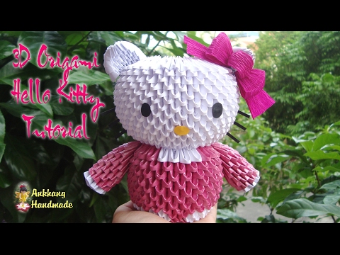 HOW TO MAKE 3D ORIGAMI HELLO KITTY | DIY PAPER HELLO KITTY TUTORIAL