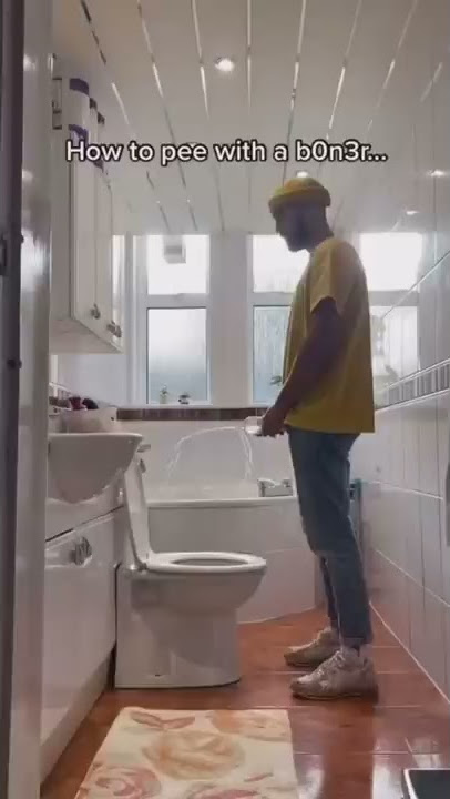 Doctor reacts: how to pee with a boner! #shorts