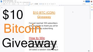 $10 BTC Giveaway!!!