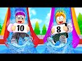 LankyBox Rates EVERY RIDE In The BEST ROBLOX WATER PARK!? (WE GOT BANNED!?)