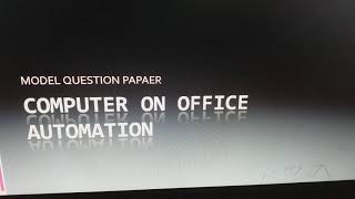 COA Practical Model Question Paper.