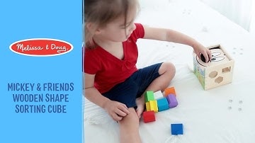 Melissa & Doug Disney Mickey Mouse & Friends Wooden Shape Sorting Cube