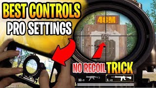 PUBG Mobile Best Control Settings & No Recoil Glitch/Trick | PRO Two Finger Controls!