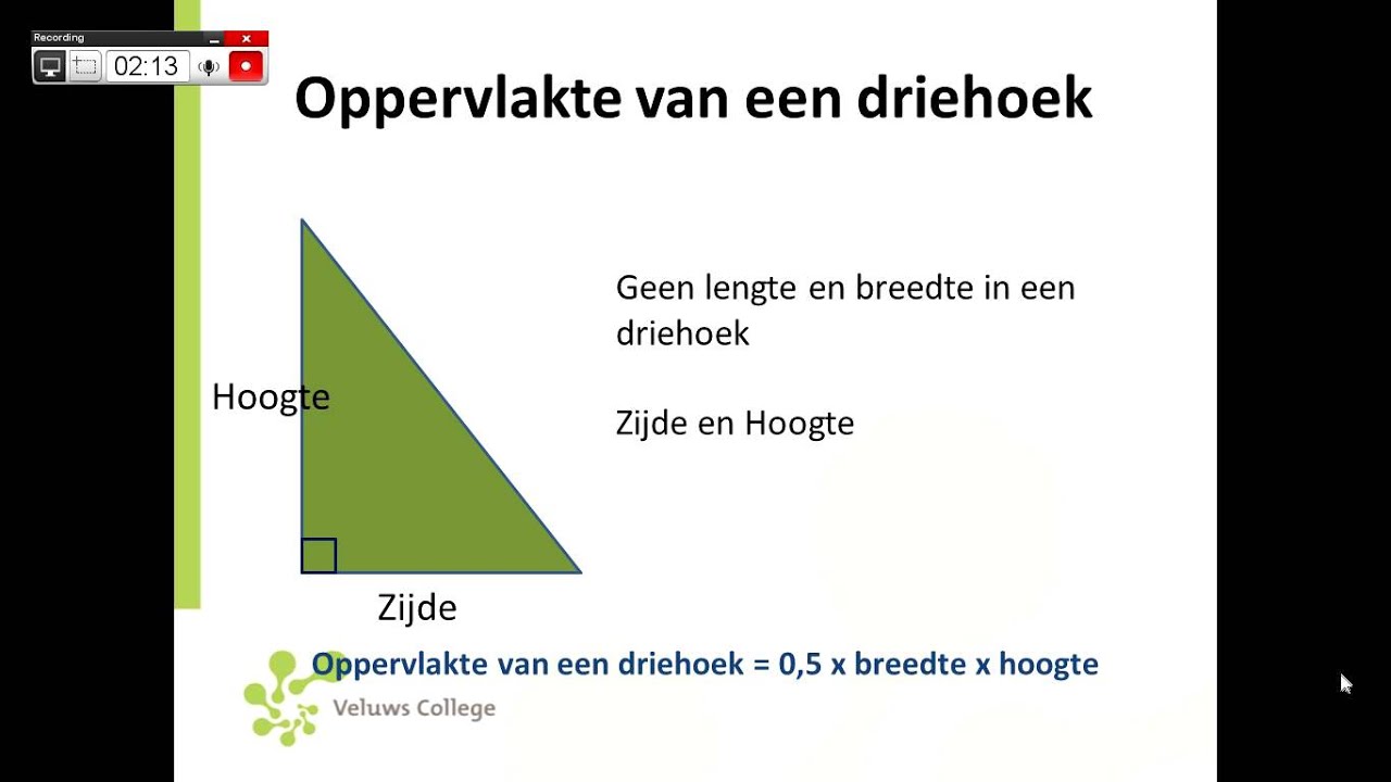 Oppervlakte Driehoek Berekenen - Youtube