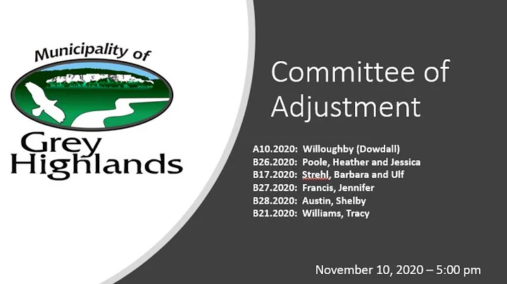 2020-11-10 Committee of Adjustment