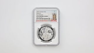 2022 英国 ブリタニア 2ポンド 銀貨 1オンス プルーフ NGC PF 70 UC FR 初鋳版 最高鑑定 完全未使用品 元箱付 イギリス 銀貨 6561252-018